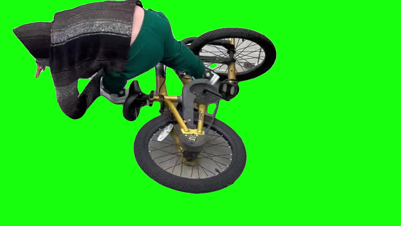 “That Was a Close One” Kid Crashes on Bike | Green Screen