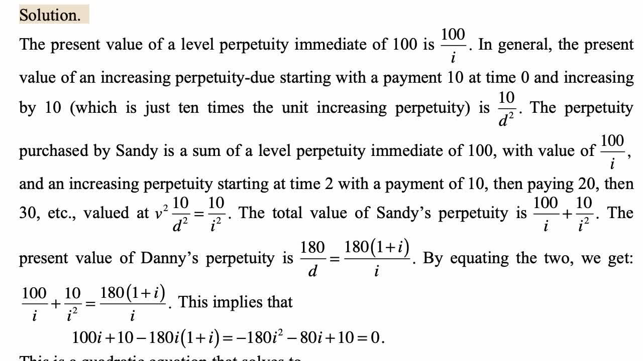 Exam FM exercise for February 11, 2022