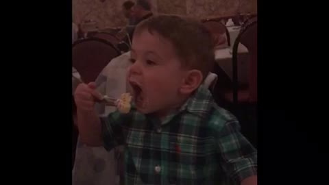 Mini Ninja Boy Kid Eats Cake