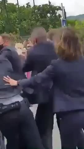 Macron slapped