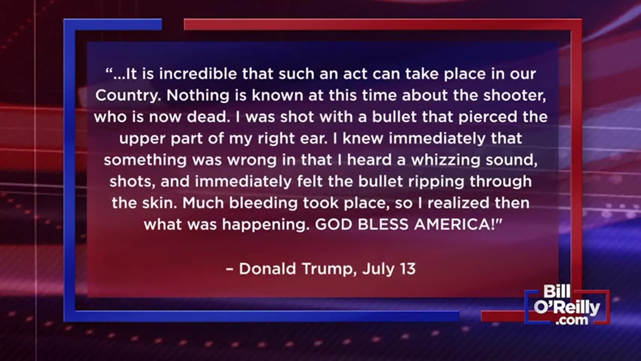 SPECIAL NO SPIN NEWS: O'Reilly Reacts to the Assassination Attempt on Donald Trump