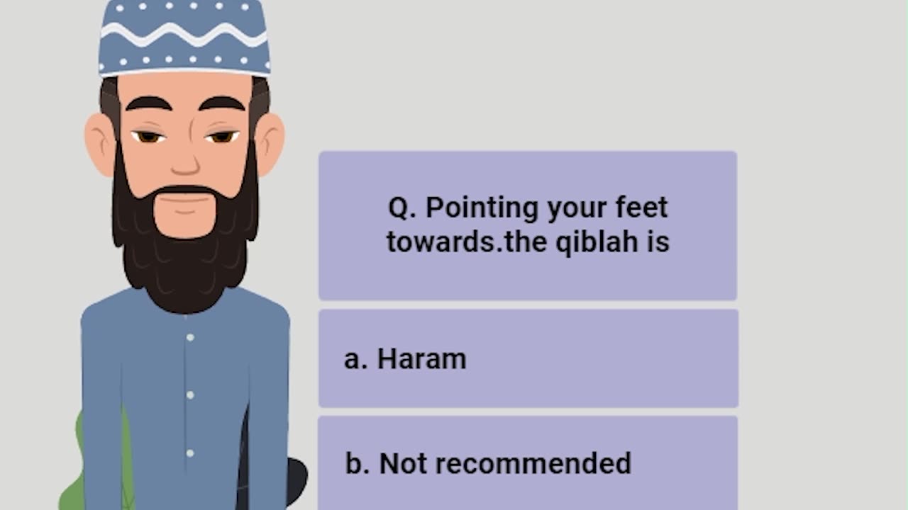 Q. Pointing your feet towards.the qiblah is | #hadith #muslim #islam |