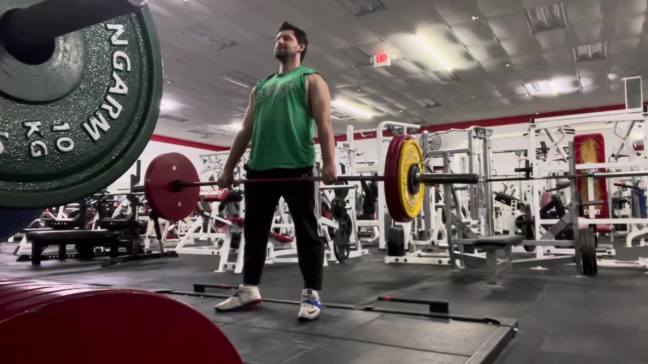 Deadlifts 152.5KG/336LBS for 5 Reps (Last Warmup Set)