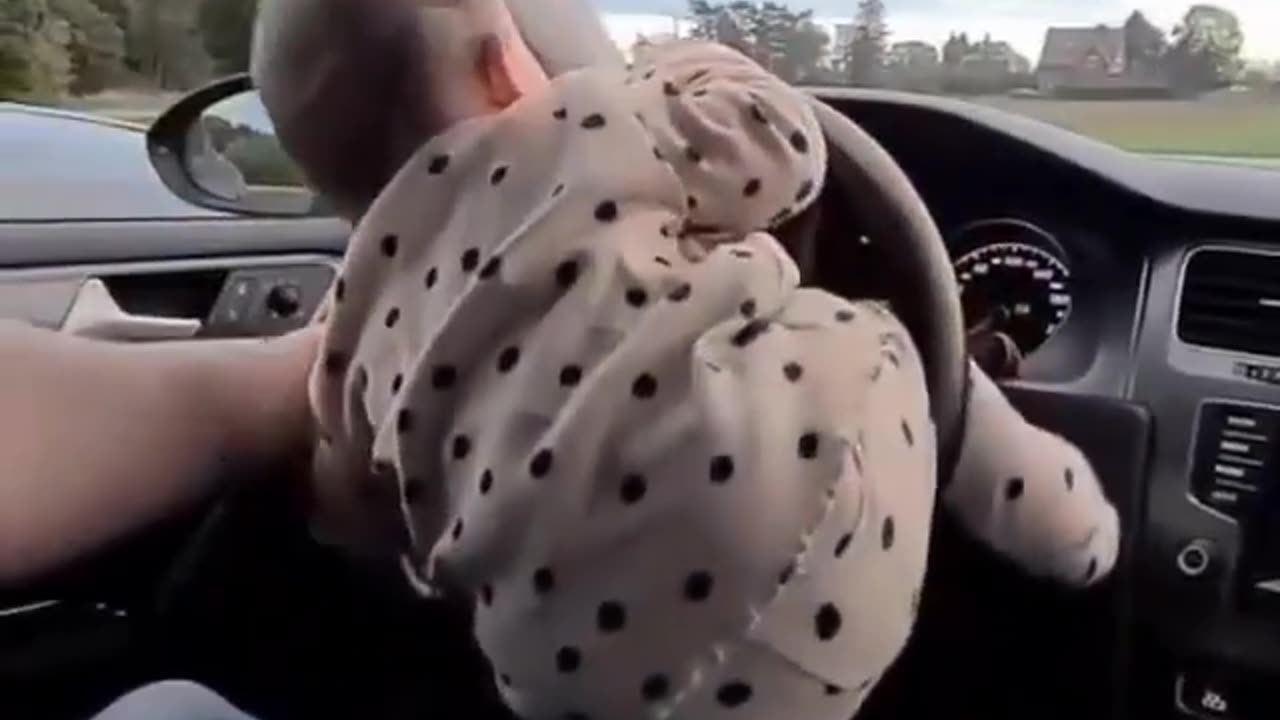 cute baby stuck in car staring😂😱