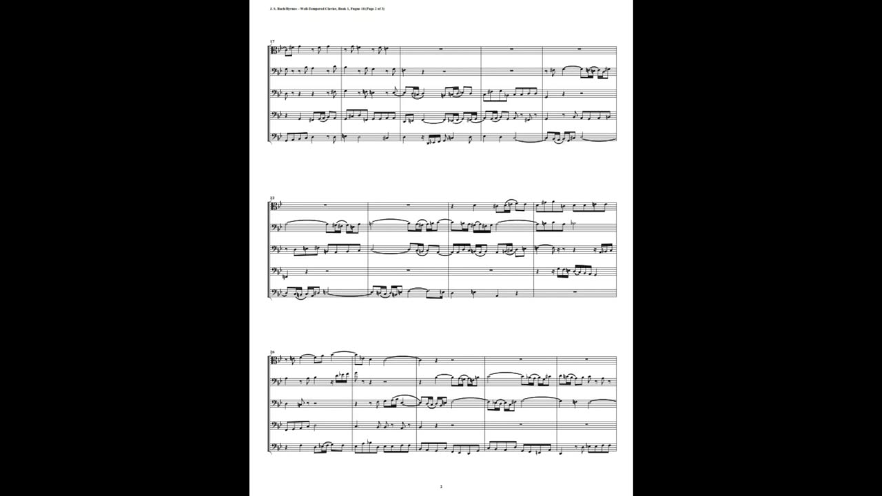 J.S. Bach - Well-Tempered Clavier: Part 1 - Fugue 18 (Trombone Quintet)