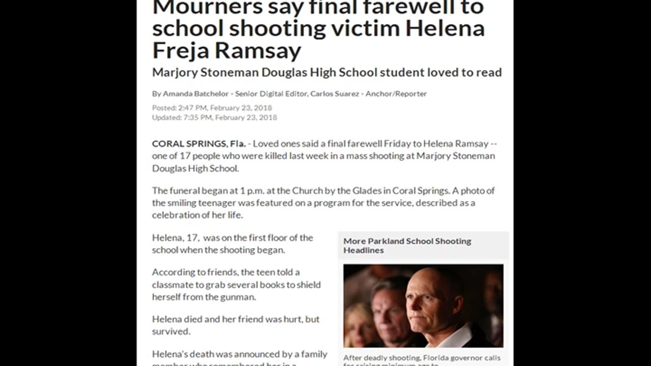 The FAKE Death of Helena Ramsay - Stoneman High "Massacre" Hoax. See for yourself.