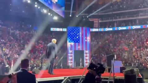 President Trump takes the stage in Arizona to a packed house.