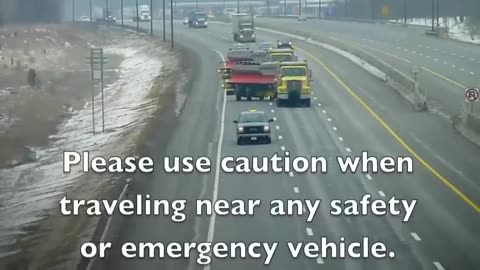 Two Lane Salt Trucks On Ohio Turnpike