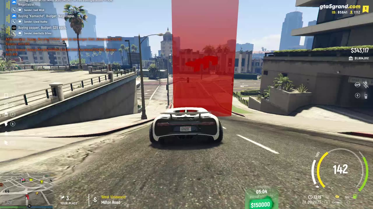 GTA V - Grand RP EN1 - Bugatti Chiron - Corrida de Rua de 28/09/2023 - 13:15 - Sargento Rodrigues