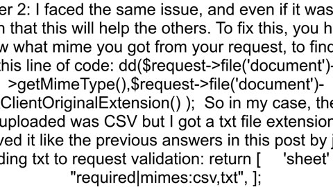 Laravel MIME issue while validating csv file