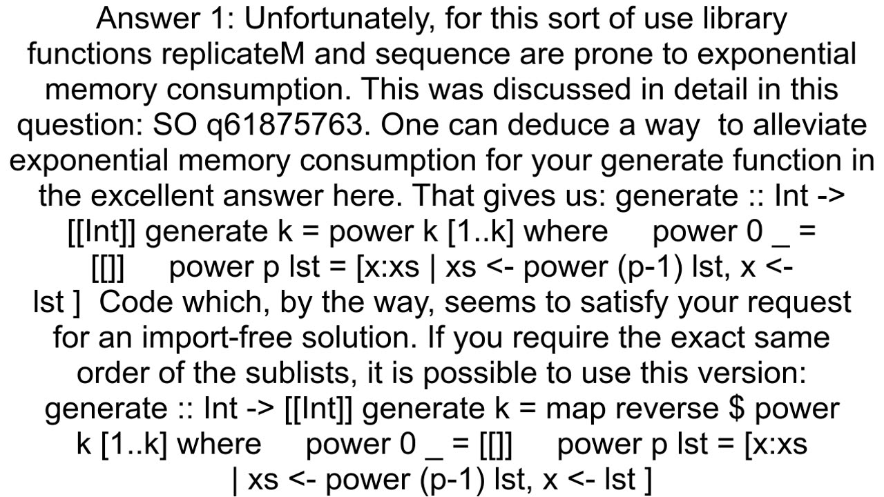 How to generate all possible matrices given a number n in Haskell