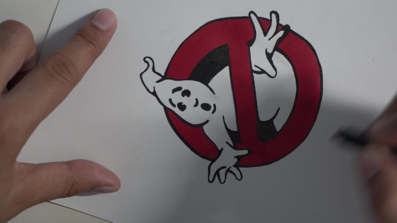 How to Draw Ghost Busters Ghost Logo