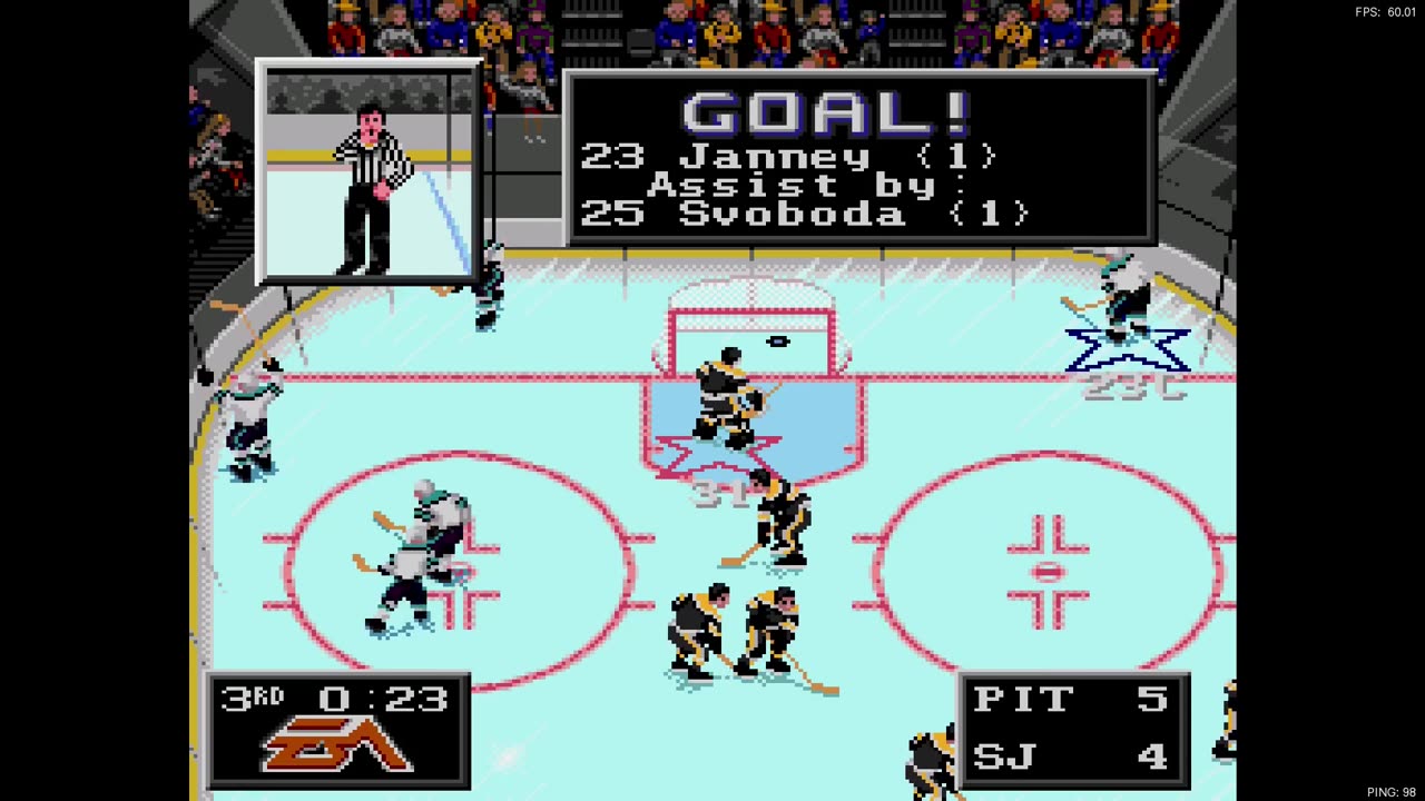 NHL '94 Franchise Mode 1989 Regular Season G8 - Chris O (PIT) at Len the Lengend (SJ)