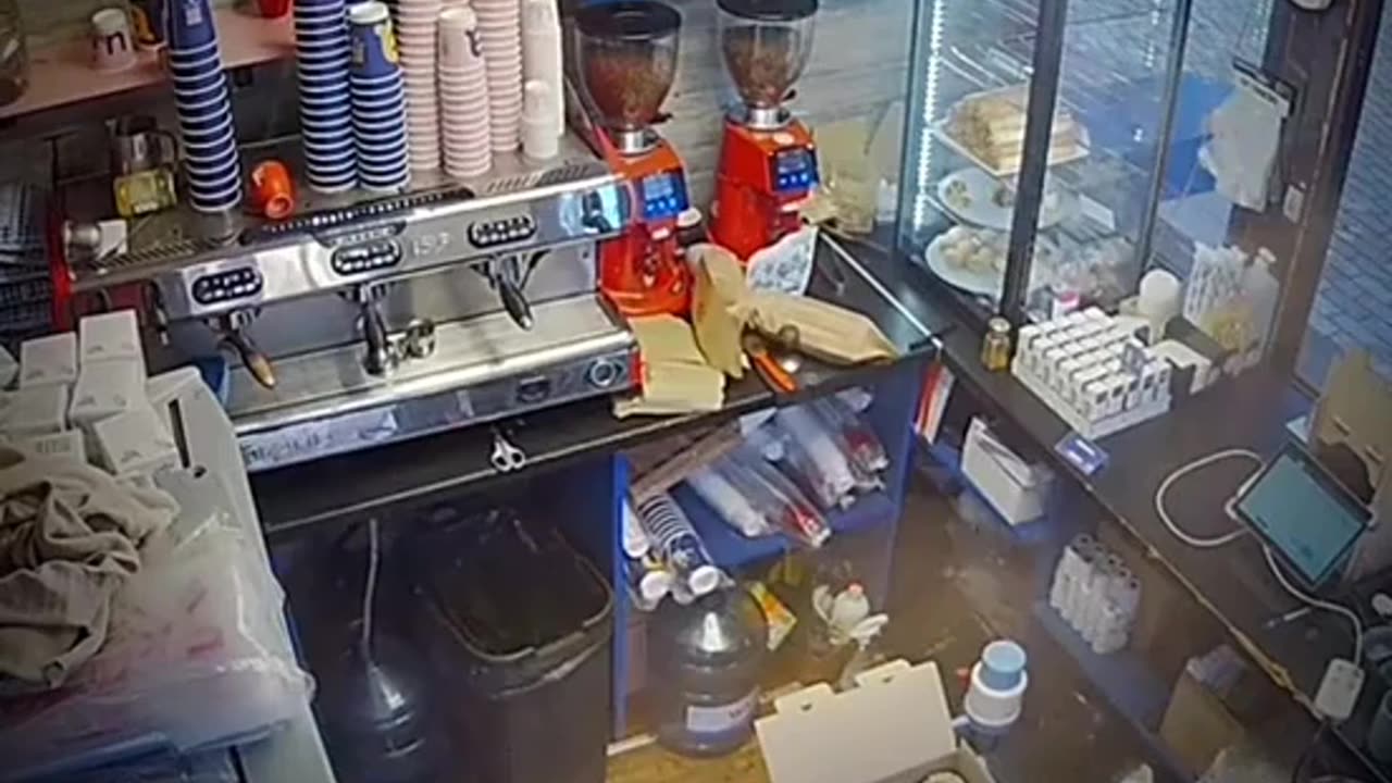 Ukraine Near Miss Missile Impact Near Coffee Shop