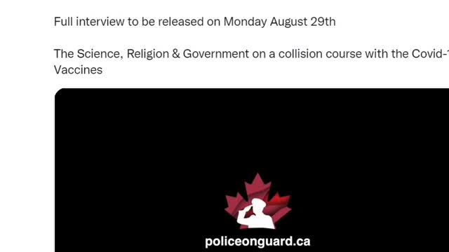 PoliceOnGuardForThee @ PoliceOnGuard · 13h Major truths revealed & unbelievable stories told. Police on Guard keeps digging deeper & the more we find, the firmer we stand Full interview to be released on Monday August 29th The Science, Religio