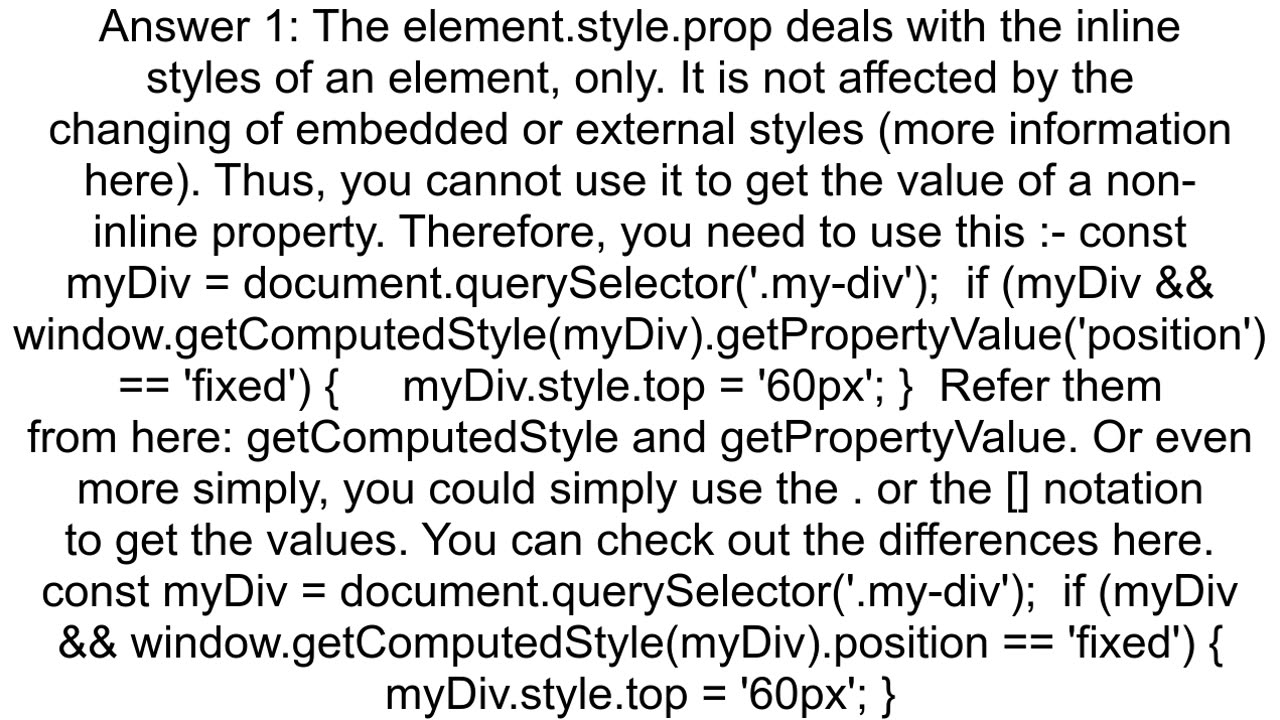 How can I use JavaScript to find if an element has position fixed