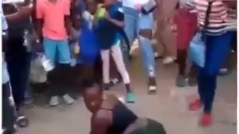 Dog take a dance from woman