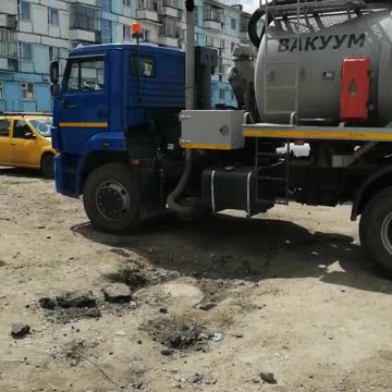 The truck stands still.