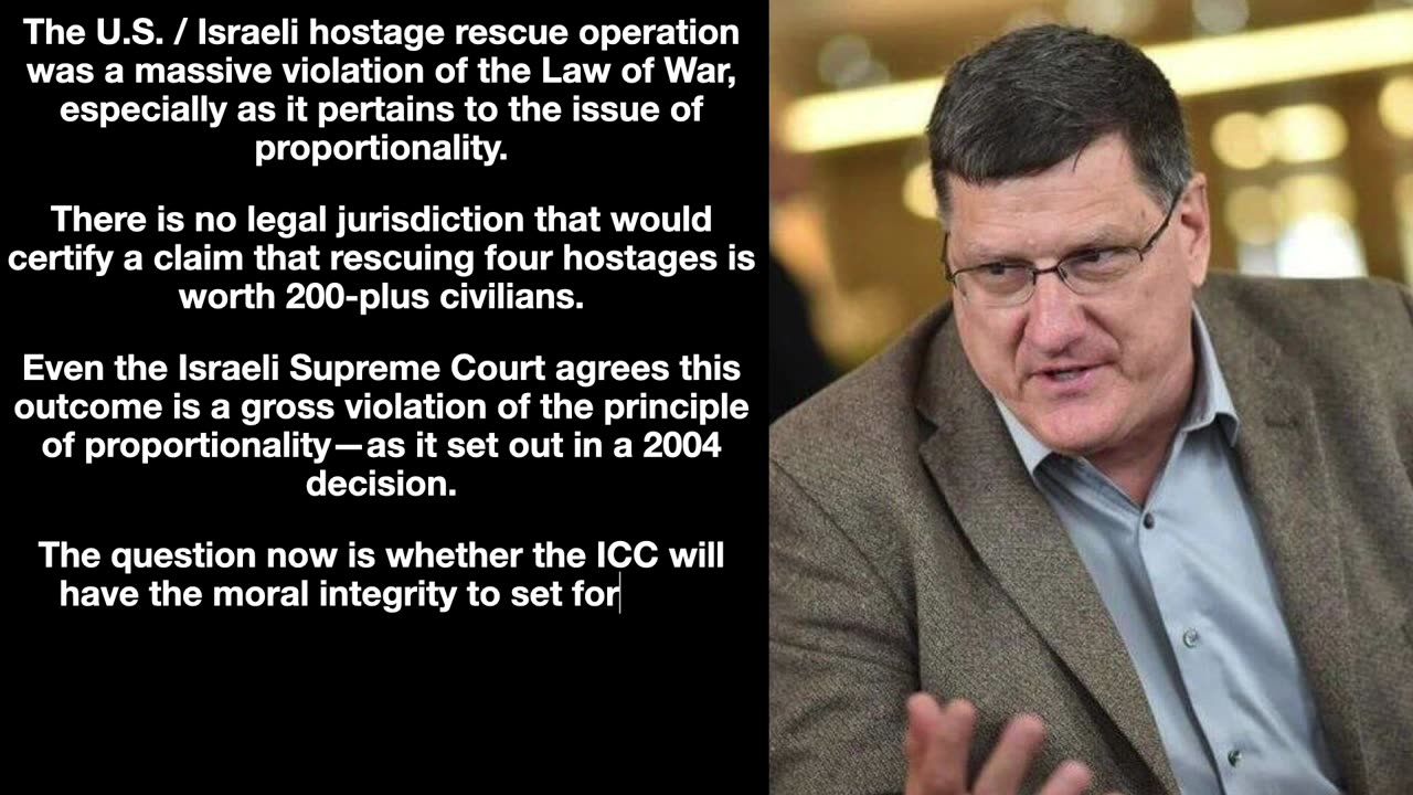 The U.S. / Israeli hostage rescue operation was a massive violation of the Law of War...