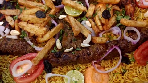 Turkish kabab with mandii rice