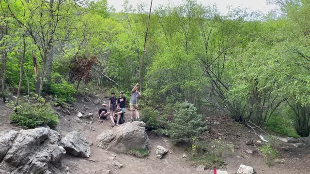 Crazy Fun Rope Swing in the Woods