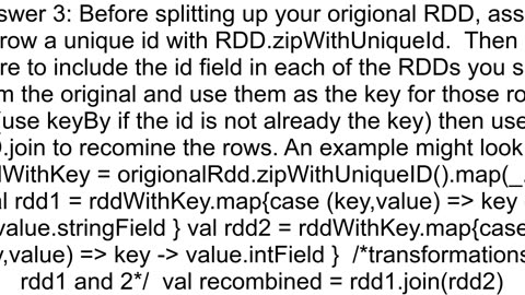 Can39t Zip RDDs with unequal number of partitions What can I use as an alternative to zip