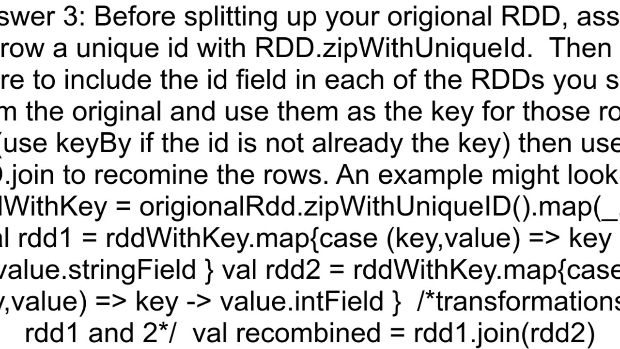 Can39t Zip RDDs with unequal number of partitions What can I use as an alternative to zip