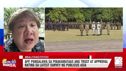 AFP, pangalawa sa pinakamataas ang trust at aproval rating sa latest survey ng PUBLiCUS Asia