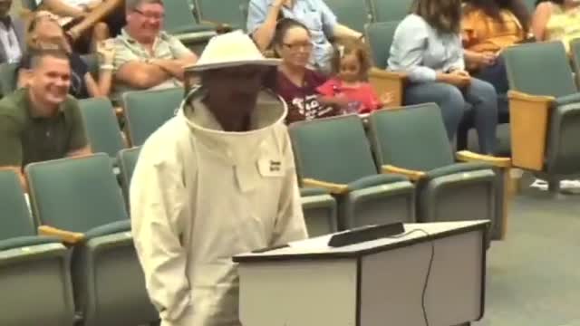 HILARIOUS: Man Shows Up In Bee Suit To Troll School Board