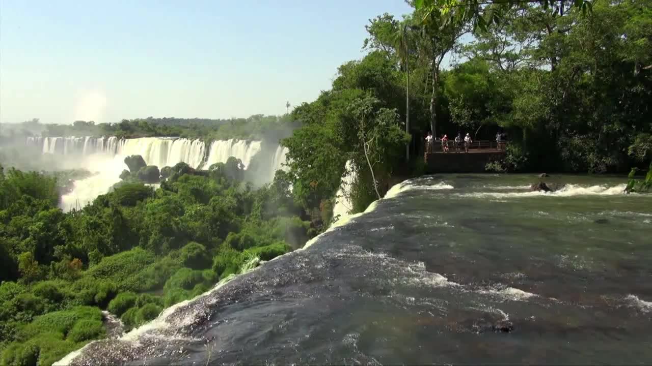 Iguazu Falls Argentina river plunges over edge