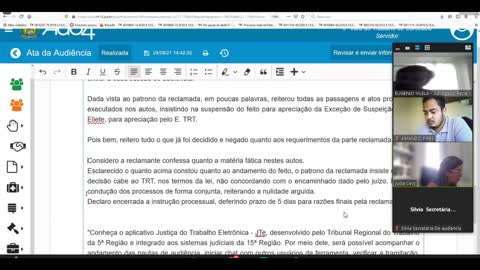 Audiência 24 agosto 2021 - 3ª VT Sorocaba