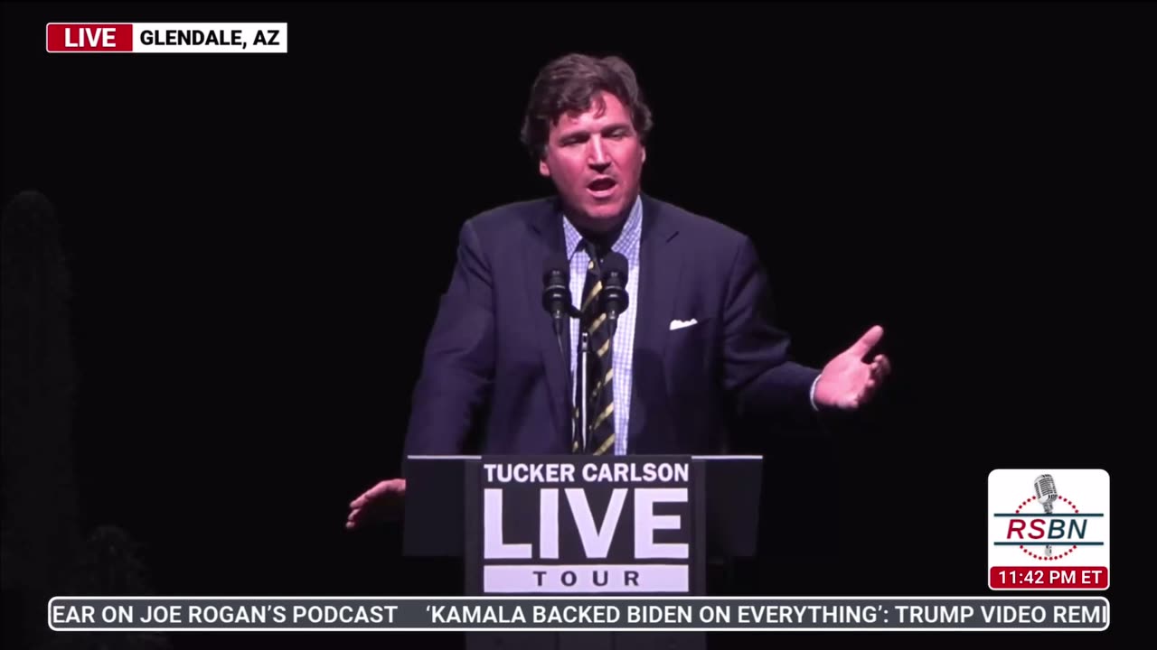 Tucker Carlson introduction of President Trump, October 31, 2024