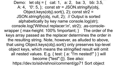 Does JSONstringify preserve the order of objects in an array