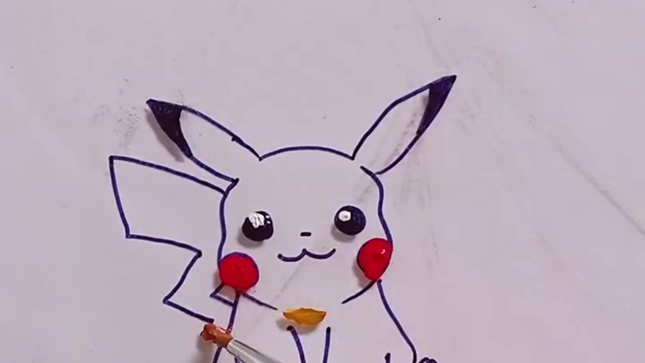 Glass Painting _ Pikachu Drawing #shorts #painting #youtubeshorts.mp4