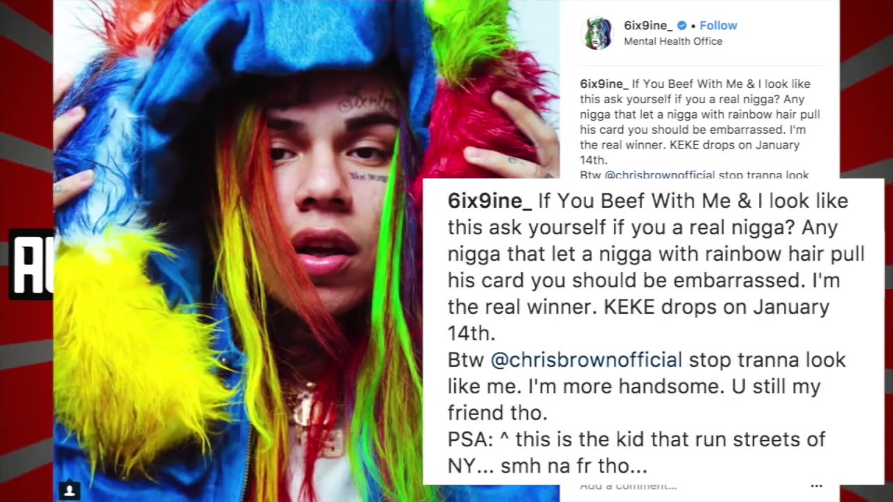 6ix9ine Disses Chris brown