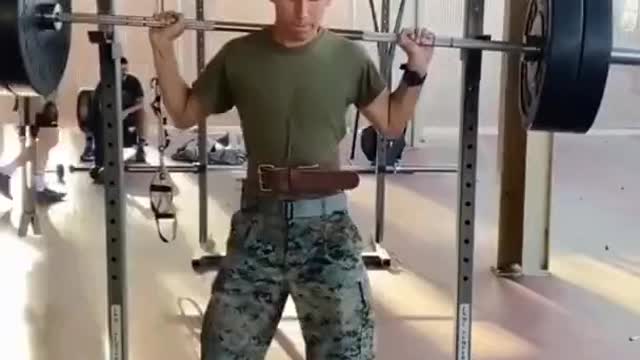 Soldier Failed While Doing Squats