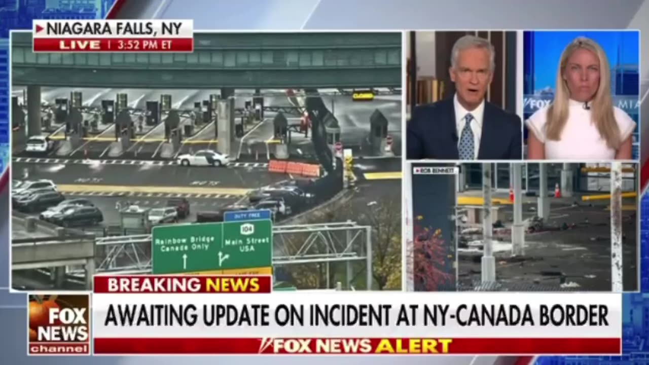 Eyewitness who saw the explosion at NY Rainbow Bridge connecting US and Canada, says the car hit a concrete barrier and went airborne