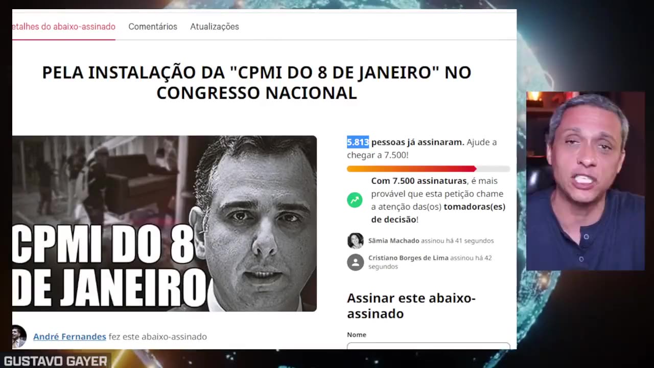 URGENTE! ASSINE e compartilhe. Bora pressionar o Pacheco - CPMI JÁ! By Gustavo Gayer