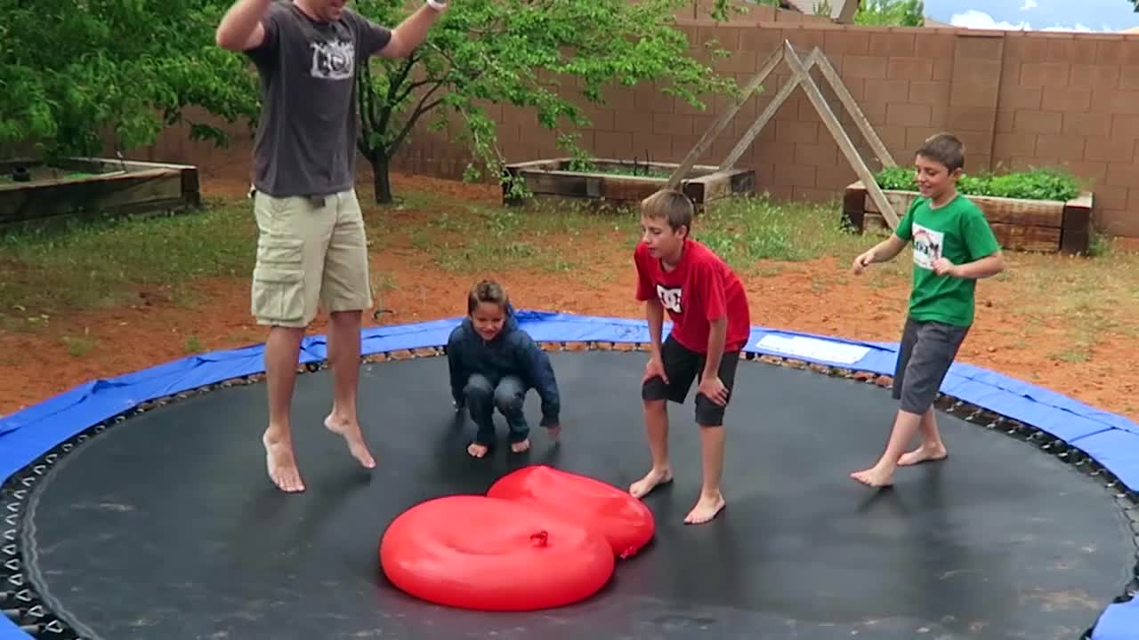 65.1500 Water Balloons + Trampoline- SLO MO!!