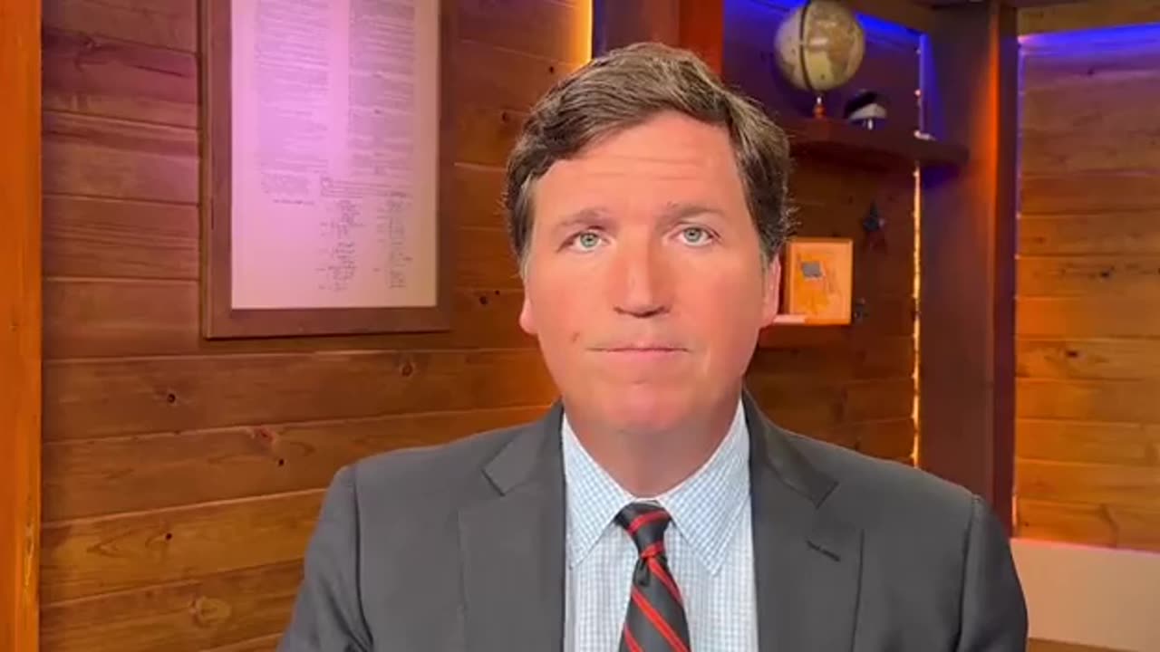 Tucker Carlson Breaks silence on Twitter - What’s the doc Over his left shoulder?