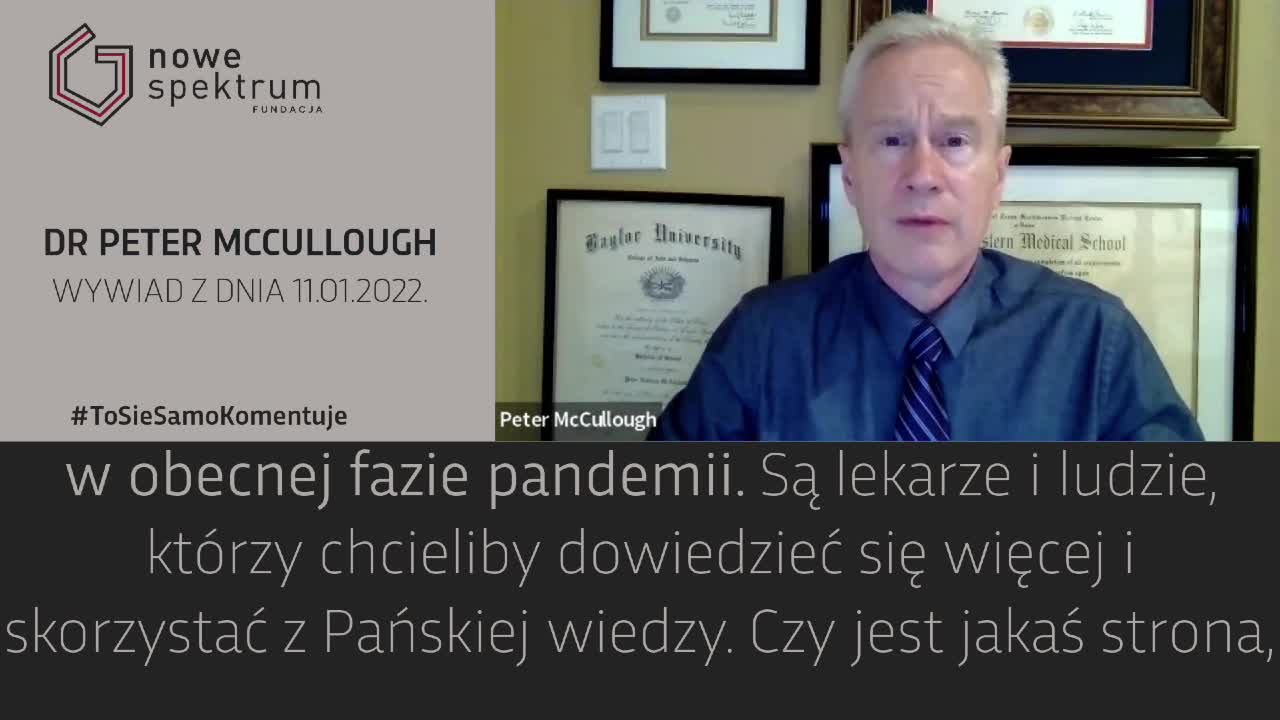 Grzegorz płaczek - wywiad z Prof. McCullough z USA