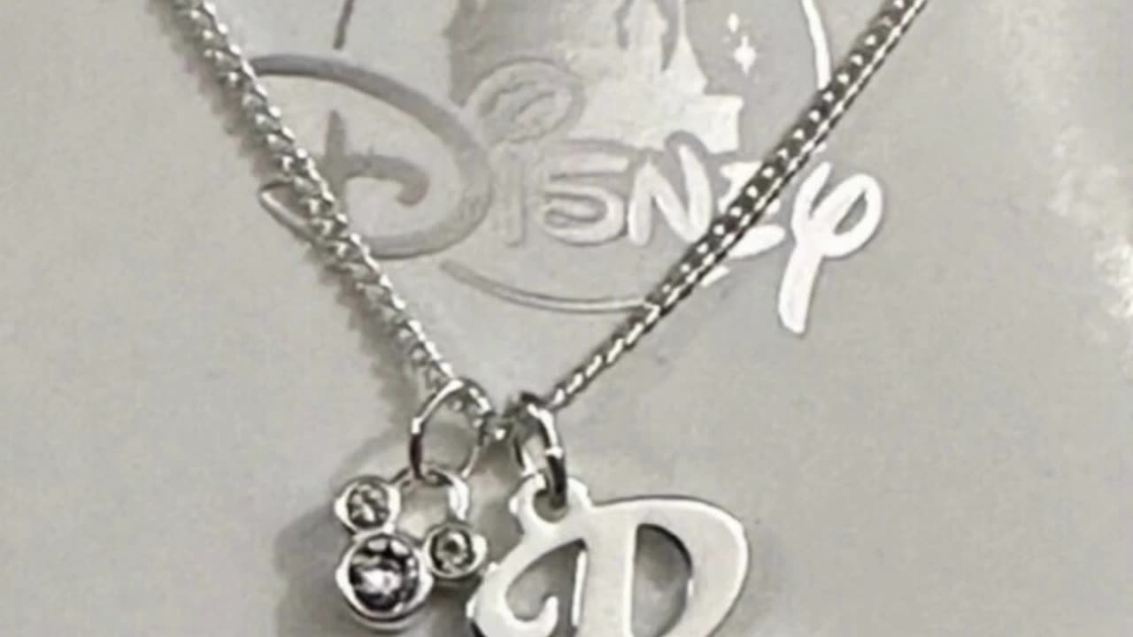 Disney Parks Mickey Mouse Letter R Silver Color Necklace with Faux Gem #shorts