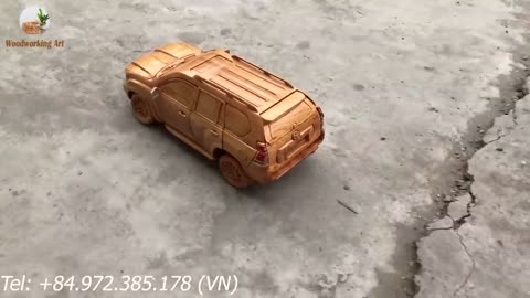 Toyota pardo wooden car