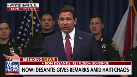 Ron DeSantis gives remarks amid Haiti chaos