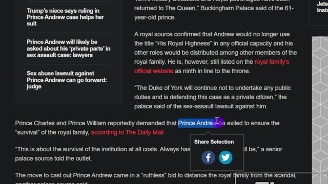 Royal Family Cut Off Prince Andrew From Everything