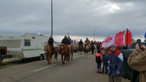 Freedom Convoy 2022 near Coutts Alberta