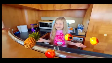 Diana and Roma for daddy swimming training game video