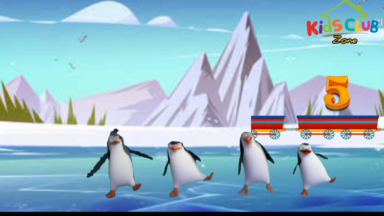 123 Splashing in Sea Rhyme for Kids ! Number Counting rhyme ! Dancing Fun with Playful Penguins!