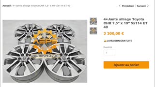 4×Jante alliage Toyota CHR 7,5" x 19" 5x114 ET 40