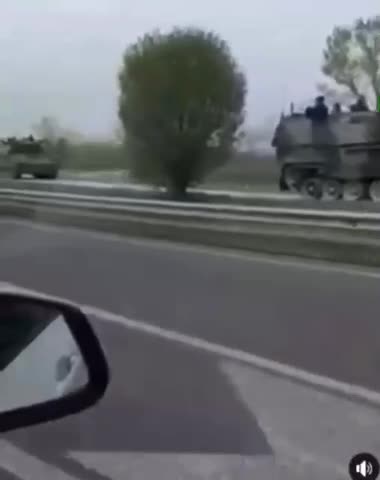 Military movement in Pordenone, Italy.